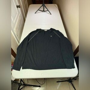 True Religion Black Crewneck Sweater Sz XXXL